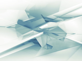 Chaotic low polygonal structure, 3d illustration