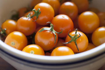 Stemmed Cherry Tomatoes in Bowl