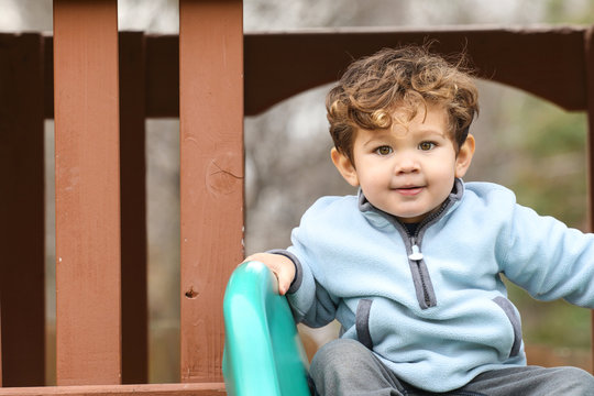 Cute little boy at the park.