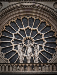 Statues on the facade of Notre Dame de Paris