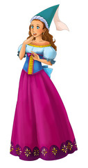 Fairytale cartoon character - princess - illustration for the children
