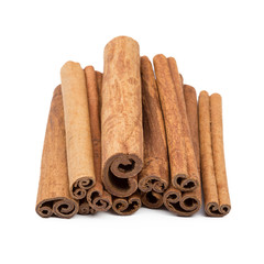 Cinnamon sticks  isolated on white background