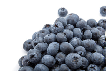 Blueberries on white background