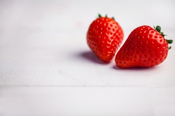 Fresh strawberries in close up