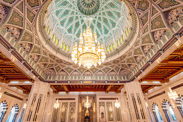 MUSCAT, OMAN - September 25: Sultan Qaboos Grand Mosque in Muscat, Oman on September 25, 2015. It...