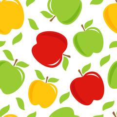 Seamless pattern with apples in a dot.