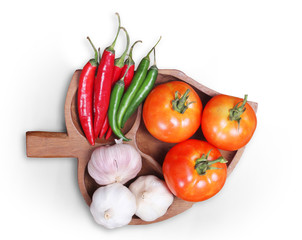  tomatoes garlic chilli isolated