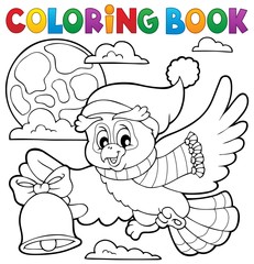 Coloring book Christmas owl theme 1