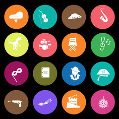Set of sixteen art icons
