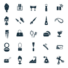 Set of twenty five beauty and fasion icons