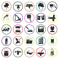 Set of twenty five construction icons