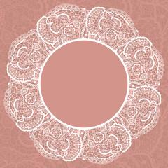Elegant doily on lace gentle background