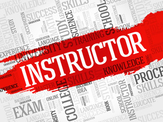 INSTRUCTOR word cloud, education concept