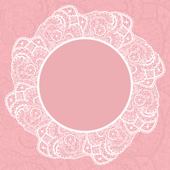 Elegant doily on lace gentle background