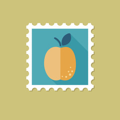 Apricot flat stamp with long shadow