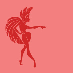 Obraz na płótnie Canvas flat geometric design of dancing samba queen