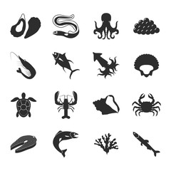 Sea Food Icons Set