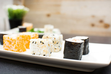 Salmon and caviar rolls