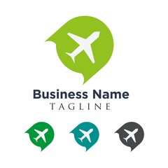 Vacation Travel Plane logo icon vector