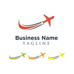 Vacation Travel Plane logo icon vector