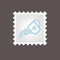 Watering can stamp. Outline vector illustration