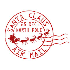 Santa Claus air mail stamp