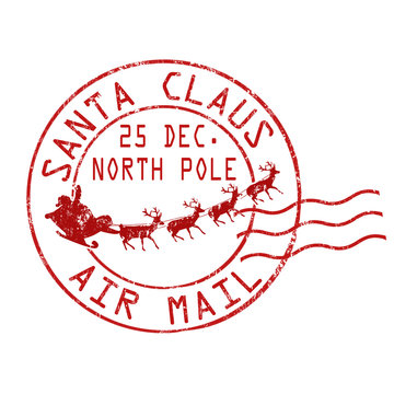 Santa Claus air mail stamp