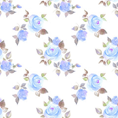Fototapeta na wymiar Background with beautiful roses. Vector. Seamless pattern with hand-drawn flowers 