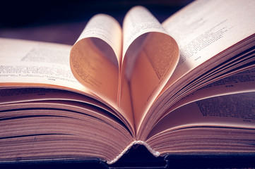 Heart book page - vintage effect style pictures