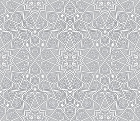 islamic ornament grey vector background