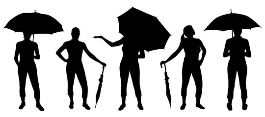 women umbrella silhouettes