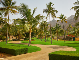 Fototapeta premium Way to beach in tropical resort.