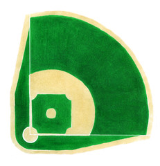 Baseball field. Hand-drawn baseball diamond on the white