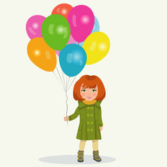 Fototapeta na wymiar Girl with balloons