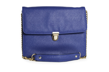 female leather handbag isolated on white background.