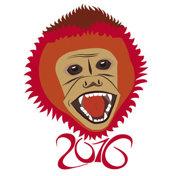 Red New Year Monkey
