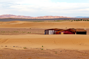 tent in  the  morocco    and rock  stone    sky