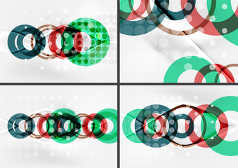 Set of circle shape design abstract backgrounds with light