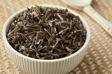 Bowl with cooked Indian rice