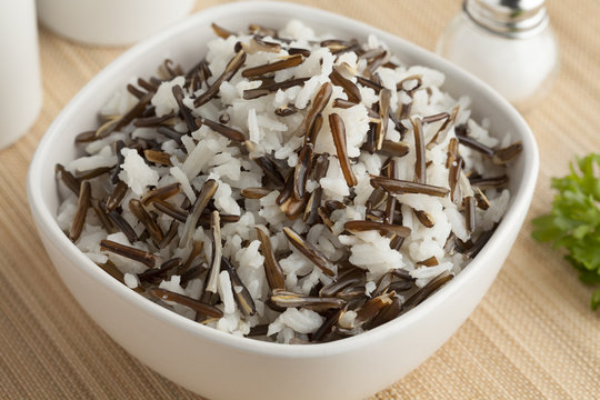 Bowl with basmati and Indian rice