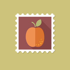 Apricot flat stamp with long shadow