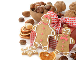 Gingerbread man, nuts and spices