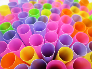 Colorful drinking straws background