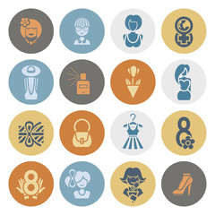 Womans Day Icon Set