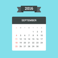 September 2016 Calendar