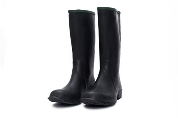 Plastic waterproof boots isolated on a white background