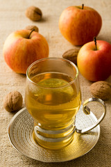 tea with apples and nuts