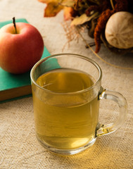 tea in autumn setting