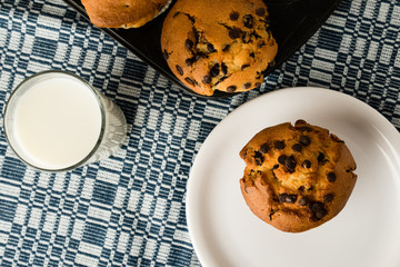 freshly baked chocolate chip muffins
