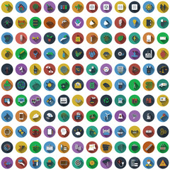 Big set of circle flat design icons